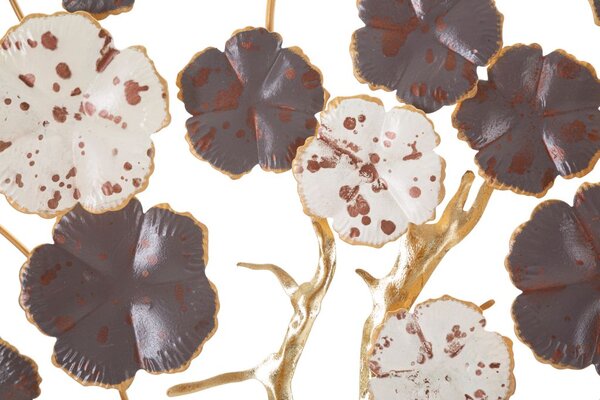 Fali dekoráció, mintás levelek, fehér antracitszürke - PRUNUS