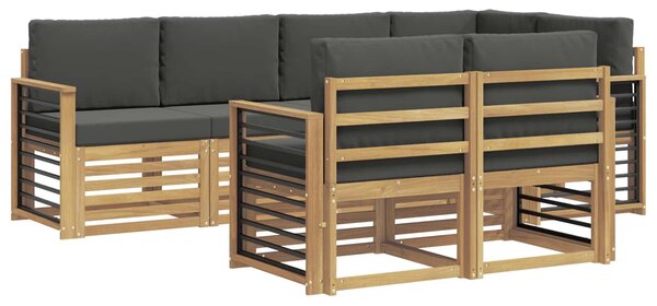 VidaXL Kültéri kanapé szett 7 pcs Fehér és Antracitszürke