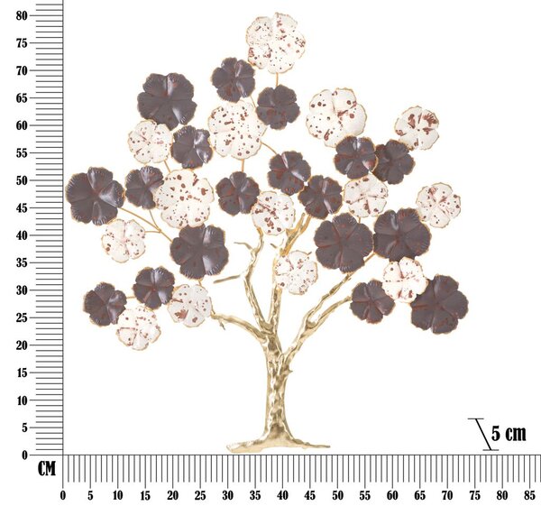 Fali dekoráció, mintás levelek, fehér antracitszürke - PRUNUS