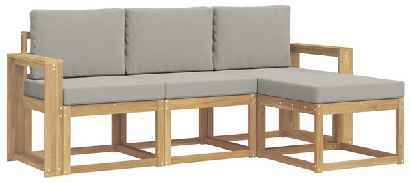 VidaXL Kültéri kanapé szett 4 pcs Fehér és Világosszürke