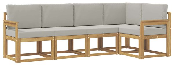 VidaXL Kültéri kanapé szett párnával 5 pcs Fehér és Világosszürke