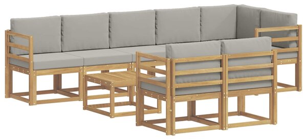 VidaXL Kültéri kanapé szett párnával 9 pcs Fehér és Világosszürke