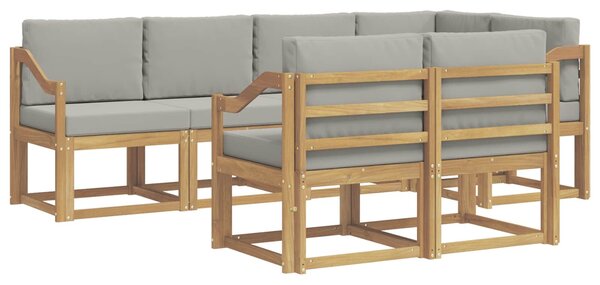 VidaXL Kültéri kanapé szett párnával 7 pcs Fehér és Világosszürke