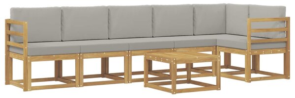 VidaXL Kültéri kanapé szett párnával 7 pcs Fehér és Világosszürke