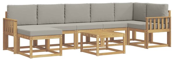 VidaXL Kültéri kanapé szett 8 pcs Fehér és Világosszürke