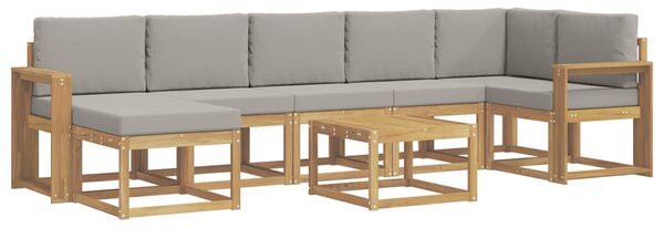 VidaXL Kültéri kanapé szett 8 pcs Fehér és Világosszürke