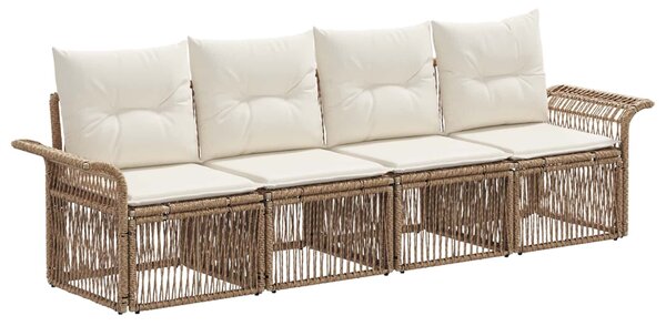 VidaXL Kerti Kanapé Szett 4 pcs Bézs polirattan