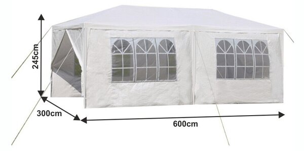 TEKNO TYP 2 Kerti Partisátor - 3x6 m, Fehér