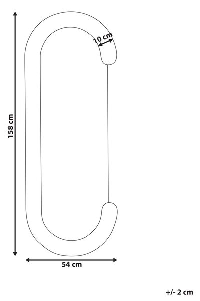 Falitükör LOCHES 54 cm 158 cm Bársony Fekete