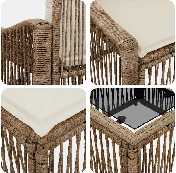 VidaXL Kerti Kanapé Szett 13 pcs Bézs polirattan