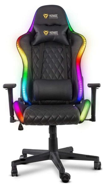 Yenkee YGC 300RGB Stardust Gamer szék RGB világítással - fekete