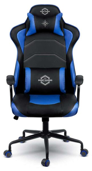 Sofotel Yasuo Gamerszék, állítható ülésmagasság, két párnával, 123x64,5cm, 120kg - Fekete, Kék