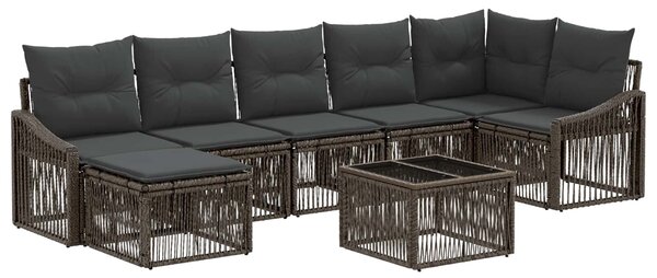 VidaXL Kerti Kanapé Szett 8 pcs Szürke polirattan