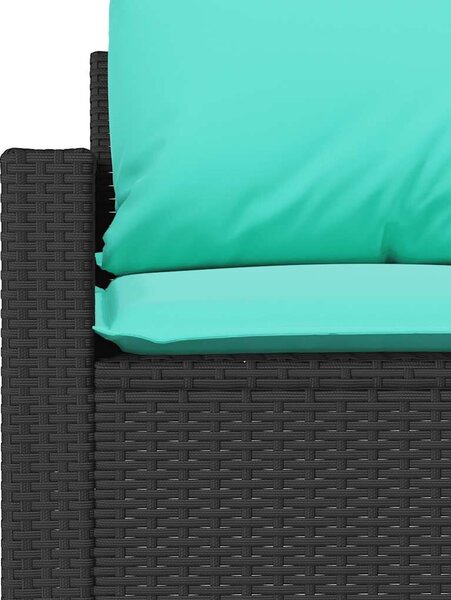 VidaXL 4 részes fekete polyrattan kerti ülőgarnitúra párnákkal