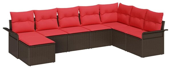 VidaXL Kerti Kanapé Szett párnával 8 pcs Barna polirattan