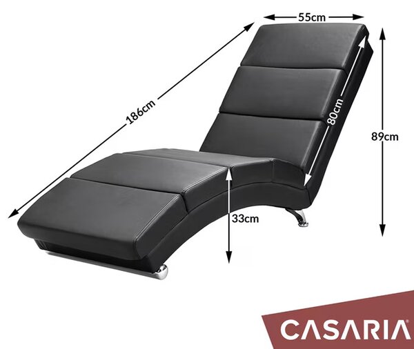 Casaria® London napozóágy - fekete