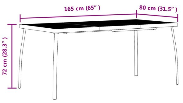 Kültéri Bútor Szett 7 pcs Antracitszürke Vas és acél