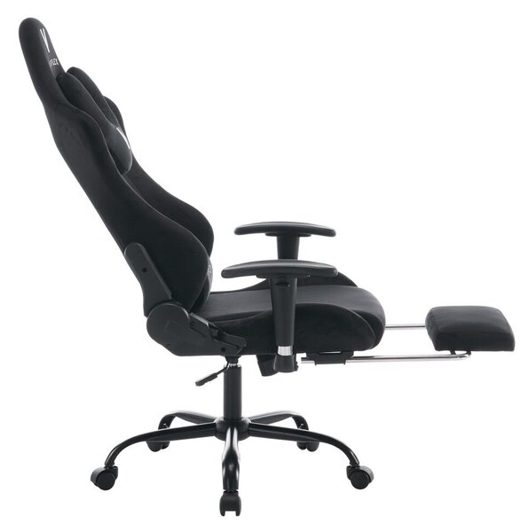 Irodai/gamer szék, fekete Velvet szövet, teherbírás 150 kg, SALOP