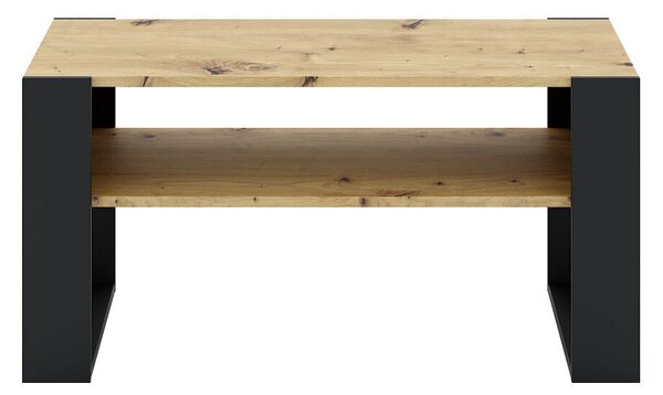 Dohányzóasztal, artisan tölgy/fekete, CARA 1