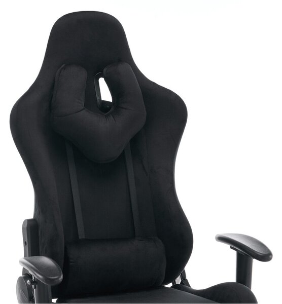 Irodai/gamer szék, fekete Velvet szövet, teherbírás 150 kg, SALOP