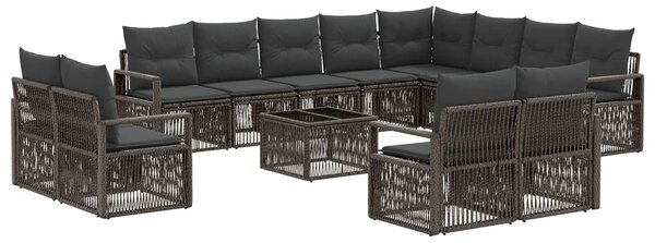 VidaXL Kerti Kanapé Szett 13 pcs Szürke polirattan