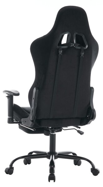 Irodai/gamer szék, fekete Velvet szövet, teherbírás 150 kg, SALOP