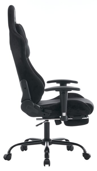 Irodai/gamer szék, fekete Velvet szövet, teherbírás 150 kg, SALOP