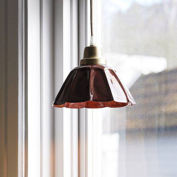 PR Home Ester lógó lámpa, terrakotta, Ø 17 cm, vas csatlakozó, Barna / rozsda, Nappali / Étkező, fém, Vintage