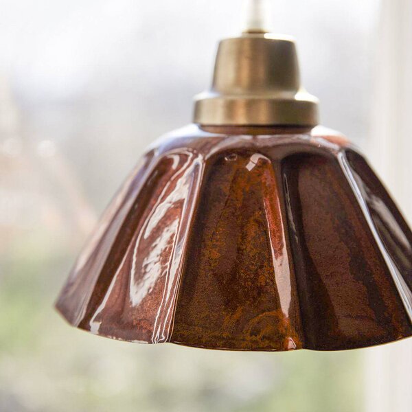 PR Home Ester lógó lámpa, terrakotta, Ø 17 cm, vas csatlakozó, Barna / rozsda, Nappali / Étkező, fém, Vintage