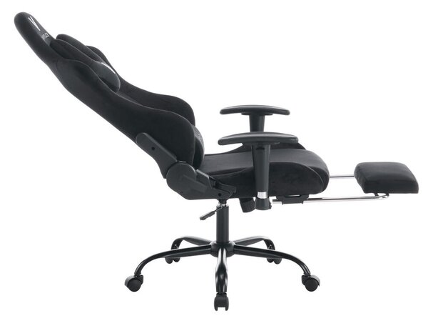 Irodai/gamer szék, fekete Velvet szövet, teherbírás 150 kg, SALOP