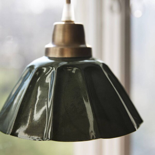 PR Home Ester lógó világítás, zöld, átmérő 17 cm, vas, dugasz, Zöld, Nappali / Étkező, fém, Vintage