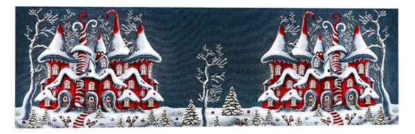 Gobelin terítő Varázslatos téli ház Chenille IT038
