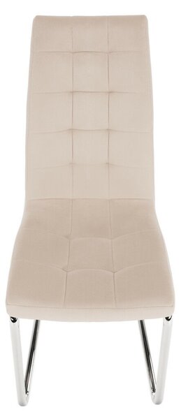 Étkezőszék, bézs Dulux Velvet szövet/króm, SALOMA NEW