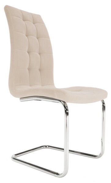 Étkezőszék, bézs Dulux Velvet szövet/króm, SALOMA NEW
