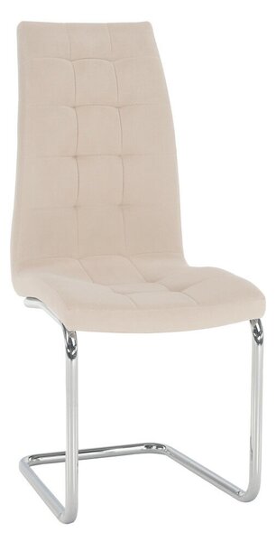 Étkezőszék, bézs Dulux Velvet szövet/króm, SALOMA NEW