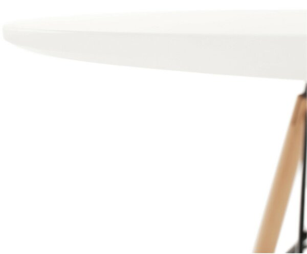 Étkezőasztal, fehér/bükk, átmérő 90 cm, GAMIN 2 NEW 90