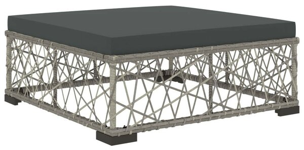 8-részes szürke polyrattan kerti bútorszett párnákkal