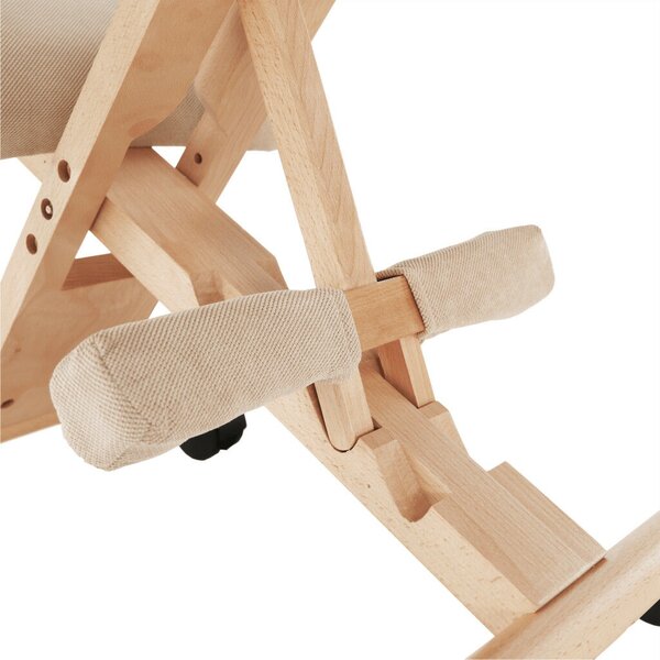 Ergonomikus térdelőszék, krémszínű/bükkfa, GROCO