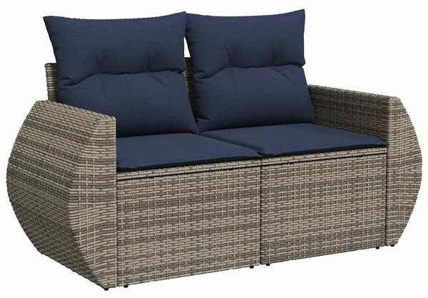 VidaXL 9 db szürke polyrattan kerti kanapégarnitúra párnákkal