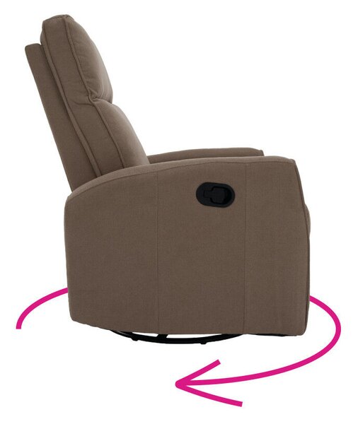 Relax forgószék fotel, szürkésbarna taupe, MEKENZI