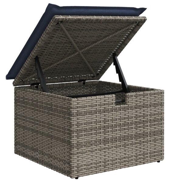 VidaXL 8 db szürke polyrattan kerti kanapégarnitúra párnákkal