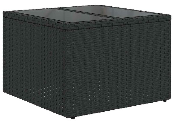 VidaXL 7 db fekete polyrattan kerti kanapégarnitúra párnákkal