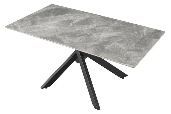 Étkezőasztal, világosszürke/fekete, 160x90 cm, ZENOS