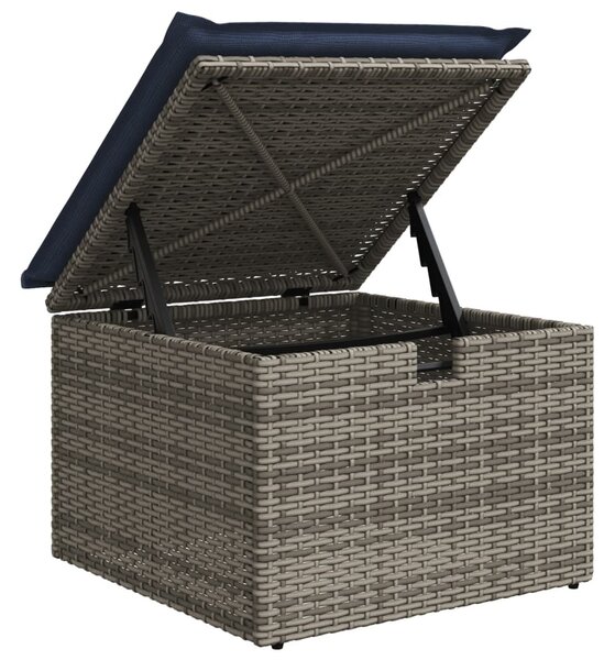VidaXL 6 db szürke polyrattan kerti kanapégarnitúra párnákkal