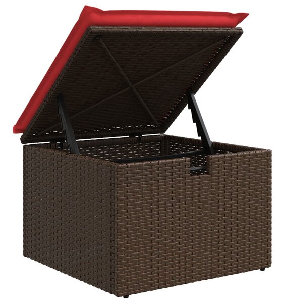 VidaXL 8 db barna polyrattan kerti kanapégarnitúra párnákkal