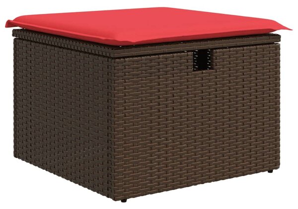 VidaXL 9 db barna polyrattan kerti kanapégarnitúra párnákkal