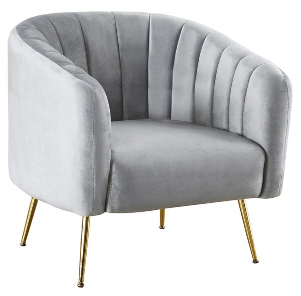 Design fotel, szürke Velvet szövet/gold króm-arany, BAGY