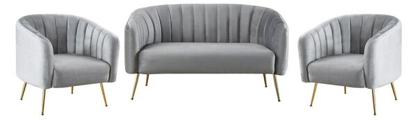 Design fotel, szürke Velvet szövet/gold króm-arany, BAGY