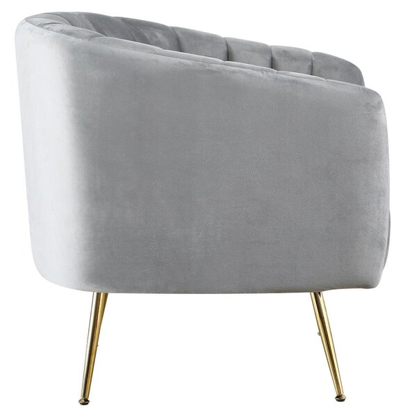 Design fotel, szürke Velvet szövet/gold króm-arany, BAGY