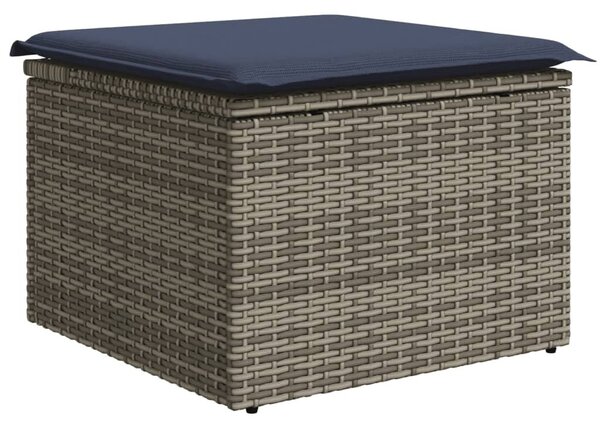 VidaXL 8 db szürke polyrattan kerti kanapégarnitúra párnákkal